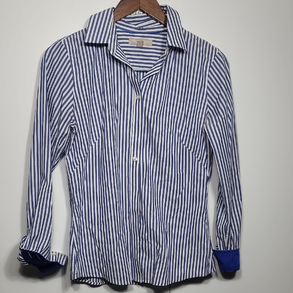 Banana Republic Classic Blue Striped Colar Button-Down Shirt